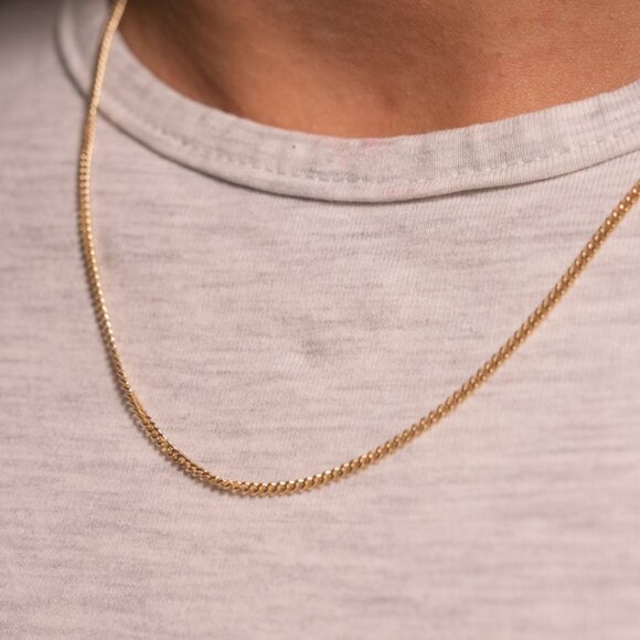 NWT Eliza Curb Chain Necklace (1.8mm) // 14kt Italian Gold Vermeil (20") - Picture 4 of 4